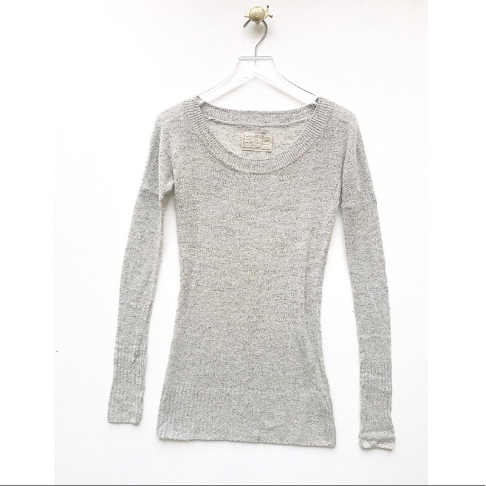 ALL SAINTS / gray scoop neck pullover sweater